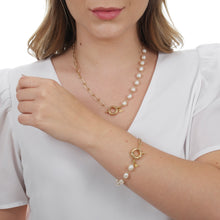 Load image into Gallery viewer, SB252FP 18K Gold Plated Bracelet with Fresh Water Pearls