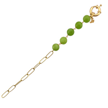 Load image into Gallery viewer, SB252GR 18K Gold Plated Bracelet with Green Calcite