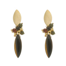 Load image into Gallery viewer, SE740TE Tiger Eye and Gold Earrings