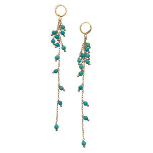 SE894TQ Turquoise Earrings in a 18K Gold Plated Chain