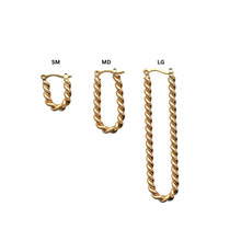 Load image into Gallery viewer, SE908LG " twisted Chain Look" Oval Hoops