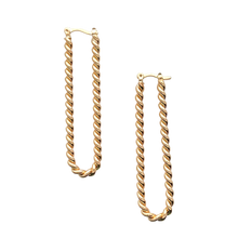 Load image into Gallery viewer, SE908LG " twisted Chain Look" Oval Hoops