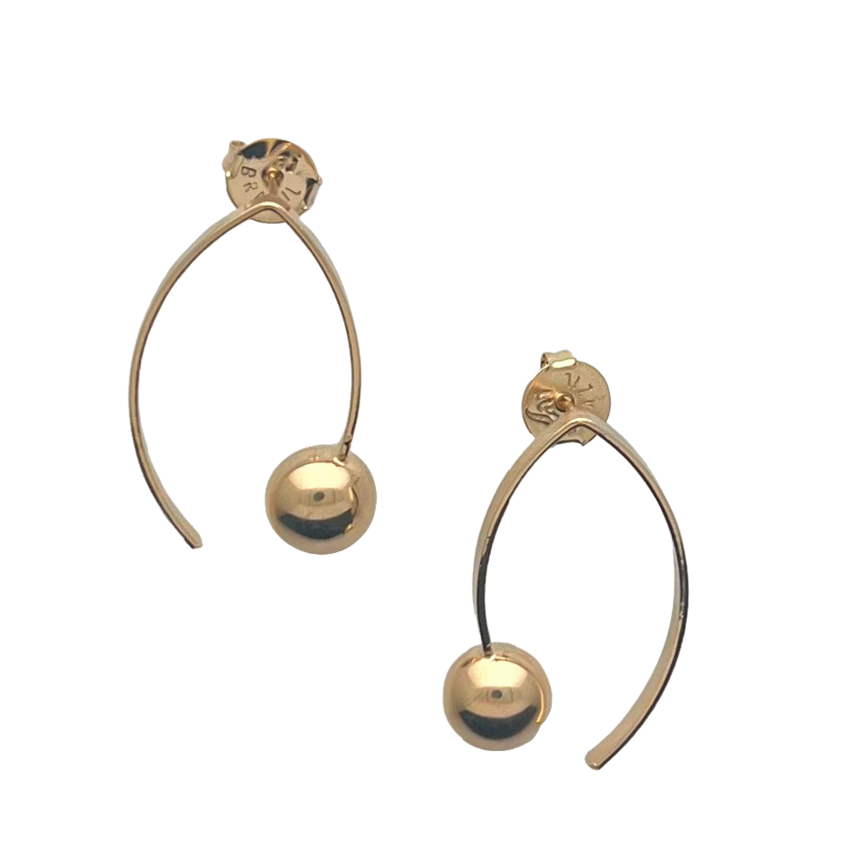 SE918 18K Gold Plated Earrings with “halfball" Sai Brazil