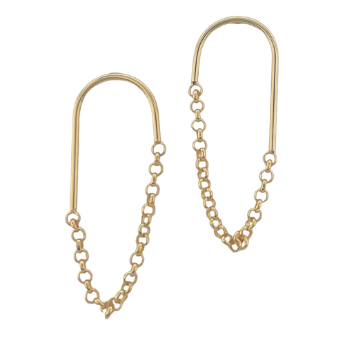 SE943 18K Gold Plated Earrings with  chain