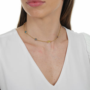 SN390 "Multi evil eye" necklace