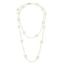 Load image into Gallery viewer, SN412A  36'' inches "Squares" 18K Gold Plated Chain