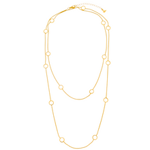 Load image into Gallery viewer, SN412B  36'' inches "Circles" 18K Gold Plated Necklace