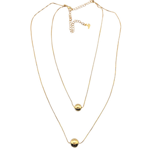 SN445 Double chain with 18K Gold plated balls