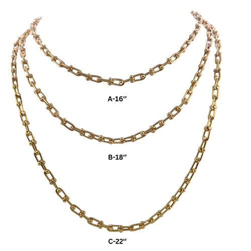 SN447B 18''  small links 18K Gold Plated Chain