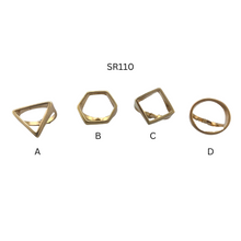 Load image into Gallery viewer, SR110A &quot;Triangle&quot; Geometric Design 18K Gold Plated Ring