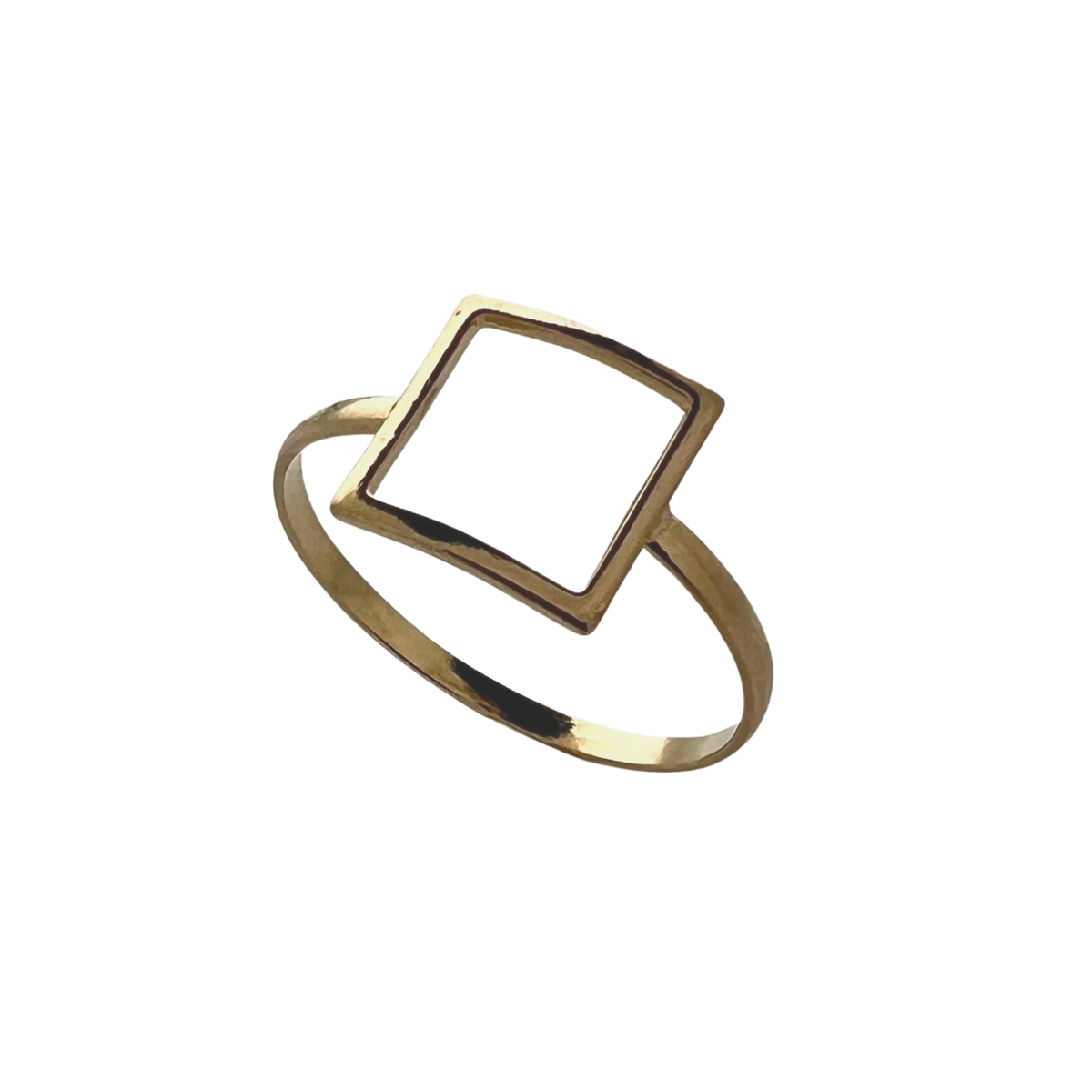SR116C 18K Gold Plated Square Shape Ring – Sai Brazil