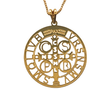 Load image into Gallery viewer, SN457 18 Gold Plated St. Benedict Medal with chain