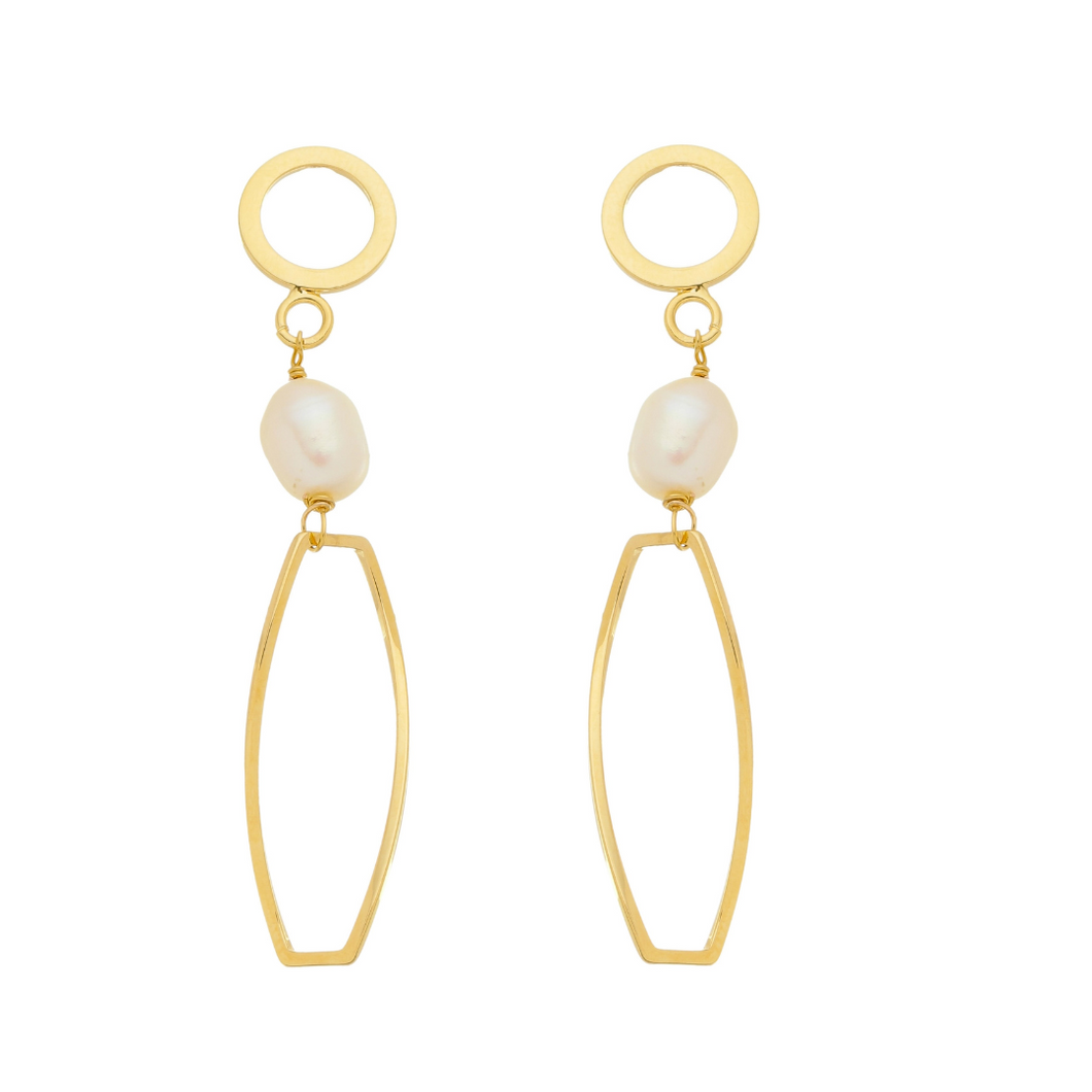 SE780FP 18K Gold Plated Earrings with Freshwater Pearls
