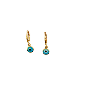 SE811A 18K Gold Plated Earring with a Blue Evil Eye