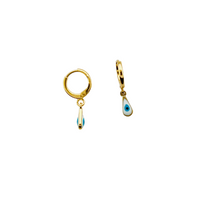 Load image into Gallery viewer, SE811B 18K Gold Plated Earring with a tear drop evil eye