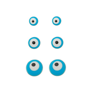 SE834ABC -set of 3 Evil Eyes Earrings