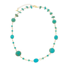 Load image into Gallery viewer, SN407TQ 18K Gold Plated Necklace with Turquoise stones