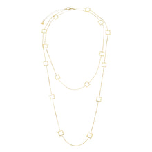 Load image into Gallery viewer, SN412A  36'' inches "Squares" 18K Gold Plated Chain