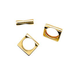Load image into Gallery viewer, SR112 &quot;Flat Square&quot; 18K Gold Plated ring