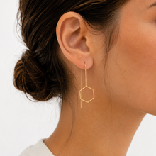 Load image into Gallery viewer, SE1052 Geometric Design 18K Gold Plated Thread Earrings
