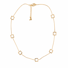 Load image into Gallery viewer, SN495A 16'' "Squares" design 18K Gold Plated Necklace