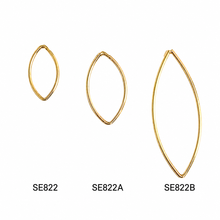Load image into Gallery viewer, SE822 Elongated Open Oval shape 18K Gold Plated Earrings