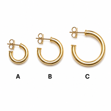 Load image into Gallery viewer, SE1031 4mm 18K Gold Plated Hoops