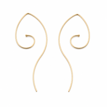 Load image into Gallery viewer, SE1056 Abstract Spiral Thread 18K Gold Plated Earrings