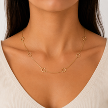 Load image into Gallery viewer, SN495B 16'' "Circles" design 18K Gold Plated Necklace