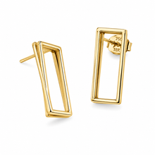 Load image into Gallery viewer, SE1046 Double open frame rectangular shape 18K Gold Plated Earrings