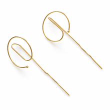 Load image into Gallery viewer, SE1055 Geometric design Thread 18K Gold Plated Earrings