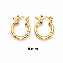 Load image into Gallery viewer, SE1037 3mm 18K Gold Plated Hoops
