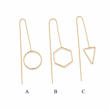 Load image into Gallery viewer, SE1052 Geometric Design 18K Gold Plated Thread Earrings