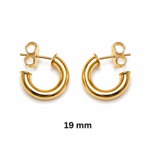 Load image into Gallery viewer, SE1033 5mm 18K Gold Plated Hoops
