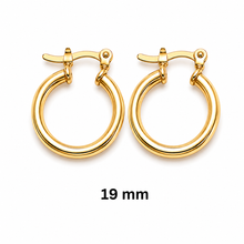 Load image into Gallery viewer, SE1037 3mm 18K Gold Plated Hoops