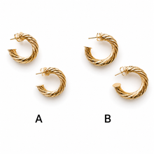 Load image into Gallery viewer, SE916 18K Gold Plated "snail" Hoops
