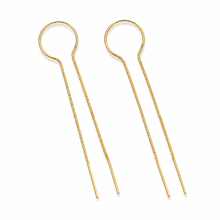Load image into Gallery viewer, SE807 Circle Hoop Thread 18K Gold Plated Earrings
