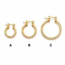 Load image into Gallery viewer, SE1037 3mm 18K Gold Plated Hoops