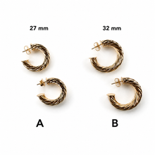 Load image into Gallery viewer, SE916 18K Gold Plated "snail" Hoops