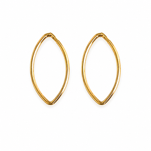 Load image into Gallery viewer, SE822 Elongated Open Oval shape 18K Gold Plated Earrings