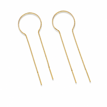 Load image into Gallery viewer, SE807 Circle Hoop Thread 18K Gold Plated Earrings