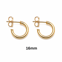 Load image into Gallery viewer, SE1029 18K 2.5mm Gold Plated Hoops