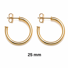 Load image into Gallery viewer, SE1029 18K 2.5mm Gold Plated Hoops