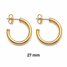 Load image into Gallery viewer, SE1031 4mm 18K Gold Plated Hoops