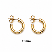 Load image into Gallery viewer, SE1031 4mm 18K Gold Plated Hoops
