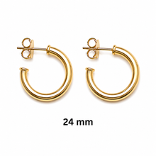 Load image into Gallery viewer, SE1031 4mm 18K Gold Plated Hoops