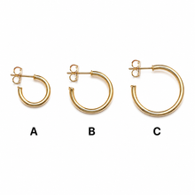 Load image into Gallery viewer, SE1029 18K 2.5mm Gold Plated Hoops