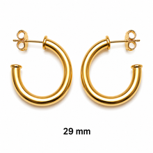 Load image into Gallery viewer, SE1033 5mm 18K Gold Plated Hoops