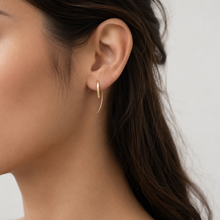 Load image into Gallery viewer, SE1053 Curved Threader 18K Gold Plated Earrings