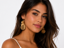 Load image into Gallery viewer, SE882 18K Gold Plated Triple Circles Earrings
